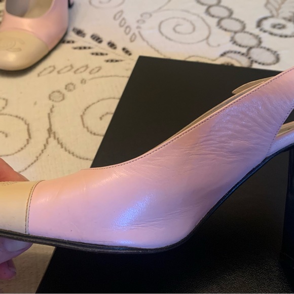 Chanel 60s 70s Two-Tone Slingbacks 6.5 N Pink - Picture 13 of 16